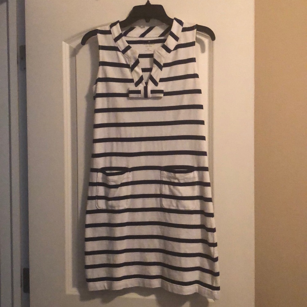 Kate Spade navy and white stripped dress XS
